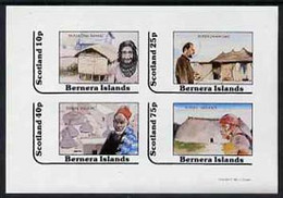 Bernera 1981 Cultures (Papua, Kurds, Dogon & Xingu) Imperf  Set Of 4 Values (10p To 75p) MNH - Local Issues