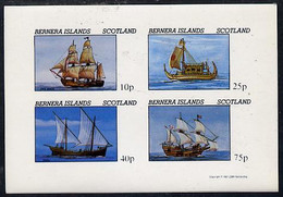 Bernera 1981 Early Sailing Ships (HMS Beagle, Dhow, Etc) Imperf  Set Of 4 Values (10p To 75p) MNH - Local Issues