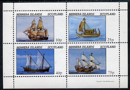 Bernera 1981 Early Sailing Ships (HMS Beagle, Dhow, Etc) Perf  Set Of 4 Values (10p To 75p) MNH - Local Issues