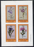 Bernera 1981 Flowers #01 (Harebell, Fritillary, Cornflower & Red Campion) Imperf  Set Of 4 Values (10p To 75p) MNH - Local Issues