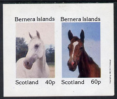 Bernera 1981 Horses Imperf  Set Of 2 Values (40p & 60p) MNH - Local Issues