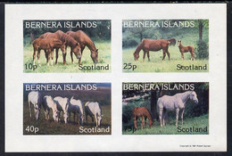 Bernera 1981 Horses Imperf  Set Of 4 Values (10p To 75p) MNH - Local Issues