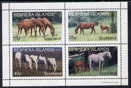 Bernera 1981 Horses Perf  Set Of 4 Values (10p To 75p) MNH - Local Issues