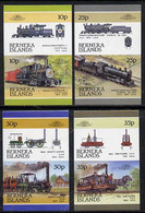 Bernera 1981 Locomotives #1 Imperf Set Of 8 (4 Se-tenant Pairs) MNH - Local Issues