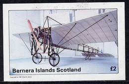 Bernera 1981 Museum Aircraft Imperf Deluxe Sheet (�2 Value) MNH - Local Issues