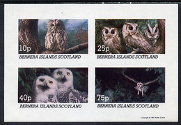 Bernera 1981 Owls Imperf Set Of 4 Values (10p To 75p) MNH - Local Issues