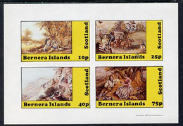 Bernera 1981 Paintings Of English Country Life Imperf Sheetlet Containing Set Of 4 Values MNH - Local Issues