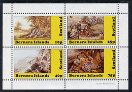 Bernera 1981 Paintings Of English Country Life Perf Sheetlet Containing Set Of 4 Values MNH - Local Issues