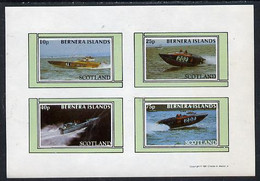 Bernera 1981 Power Boats Imperf  Set Of 4 Values (10p To 75p) MNH - Local Issues