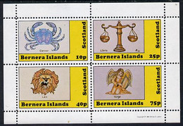 Bernera 1981 Signs Of The Zodiac (Cancer, Libra, Leo & Virgo) Perf  Set Of 4 Values (10p To 75p) MNH - Local Issues