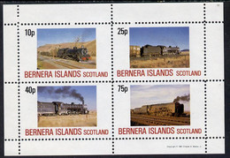 Bernera 1981 Steam Locos #02 Perf  Set Of 4 Values (10p To 75p) MNH - Local Issues