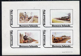 Bernera 1981 Steam Locos #03 Imperf  Set Of 4 Values (10p To 75p) MNH - Local Issues