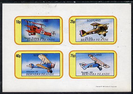 Bernera 1981 WWI Aircraft Imperf  Set Of 4 Values (10p To 75p) MNH - Local Issues