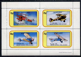 Bernera 1981 WWI Aircraft Perf  Set Of 4 Values (10p To 75p) MNH - Local Issues