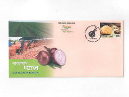 India 2021 Lasalgaon Onion GI Tag ,Vegetable , Pickel , Curry , Gastronomy , Food , Cuisine Cover  (**) Inde Indien - Storia Postale