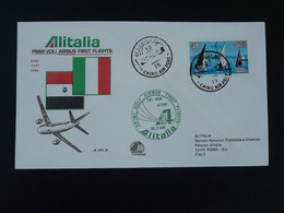 Lettre Premier Vol First Flight Cover Cairo Egypt --> Roma Airbus Alitalia 1980 Ref 102872 - Lettres & Documents