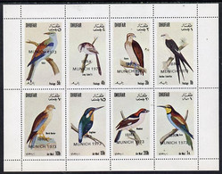 Dhufar 1972 Birds #2 (Kingfisher, Osprey, Harrier, Tit Etc) Perf  Set Of 8 Values (1b To 1R) Opt'd IBRA Munich 1973 MNH - Oman