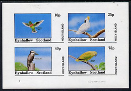 Eynhallow 1981 Birds #03 (Humming Bird, Cockatoo, Kookaburra & Parrot) Imperf  Set Of 4 Values (10p To 75p) MNH - Lokale Uitgaven