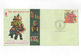 India 2021 Varanasi Wooden Lacquerware And Toys , GI Tag  Elephant Special Cover  (**) Inde Indien - Covers & Documents