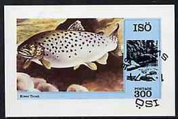 Iso - Sweden 1974 Fish (River Trout) Imperf Souvenir Sheet (300 Value) Cto Used - Emissioni Locali