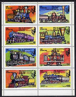 Iso - Sweden 1976 Locomotives (USA Bicentenary) Perf  Set Of 8 Values (20 To 400)  Opt'd First Man On The Moon In Red MN - Lokale Uitgaven