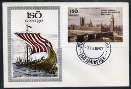 Iso - Sweden 1977 Silver Jubilee Imperf Souvenir Sheet (Houses Of Parliament) On Special Cover With First Day Cancels - Emissions Locales