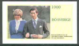 Iso - Sweden 1981 Royal Wedding Imperf Deluxe Sheet (1000 Value) MNH - Local Post Stamps