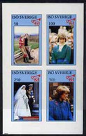 Iso - Sweden 1982 Princess Di's 21st Birthday Imperf Sheetlet Containing Complete Set Of 4 Values (50 To 500) MNH - Local Post Stamps