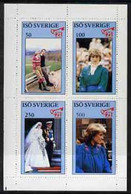 Iso - Sweden 1982 Princess Di's 21st Birthday Perf Sheetlet Containing Complete Set Of 4 Values (50 To 500) MNH - Ortsausgaben