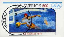 Iso - Sweden 1984 Olympic Games (Water Polo) Imperf Souvenir Sheet (500 Value) Cto Used - Emissioni Locali