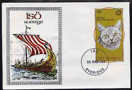 Iso - Sweden 1984 Rotary (Spotted Silver Cat) Imperf Souvenir Sheet (500 Value) On Cover With First Day Cancel - Local Post Stamps