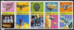 Oman 1970 History Of Flight Perf Set Of 5 Cto Used - Oman