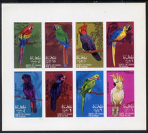 Oman 1970 Parrots Complete Imperf Set Of 8 Values (1b To 1R) MNH - Oman