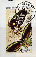 Oman 1972 Butterflies Imperf Souvenir Sheet (50b Value) Cto Used - Oman