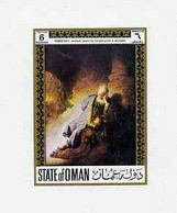 Oman 1972 Classic Paintings 6b Jeremiah Lamenting The Destruction Of Jerusalem By Rembrandt, Imperf Deluxe Sheetlet MNH - Oman