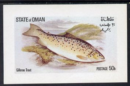 Oman 1972 Fish (Gilleroo Trout) Imperf Souvenir Sheet (50b Value) MNH - Oman