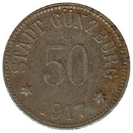 ALLEMAGNE - GUNZBURG - 50.1 - Monnaie De Nécessité - 50 Pfennig 1918 - Notgeld