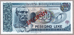 ALBANIA 5000 LEKE 1994 SPECIMEN UNC P-57s (1) (free Shiping Via Registered Air Mail) - Albanien