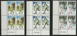 DJIBOUTI POSTE AERIENNE COTE 36 € N° 135 à 137 ** (MNH) 4 Blocs + Coin Daté, Jeux Olympiques D'ETE DE MOSCOU 1980. TB - Summer 1980: Moscow