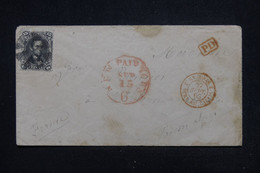 ETATS UNIS - Enveloppe De New York Pour La France En 1866 Avec Cachet D'entrée Par Calais - L 114334 - Cartas
