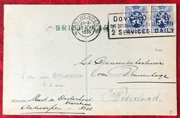 Belgique COB N°285 (x2) Sur CPA - Cachet 6 ANTWERPEN 6 - 17.VI.1935 - Flamme Dover-Ostende - (A064) - Autres & Non Classés