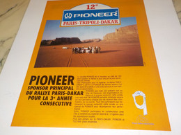 ANCIENNE PUBLICITE PARIS TRIPOLI DAKAR AVEC PIONEER 1990 - Other & Unclassified