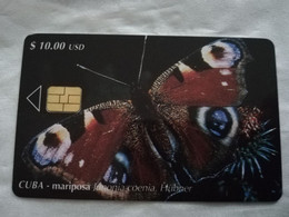 CUBA $10,00 CHIPCARD   MARIPOSA/ BUTTERFLY  Fine Used Card  ** 6794** - Kuba