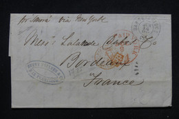 ETATS UNIS - Lettre De San Francisco Pour La France En 1862 Par Voie Anglaise, Voir Cachets Recto Et Verso - L 114342 - Cartas