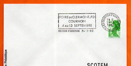 63 COURNON D' AUVERGNE    FOIRE 1982  Lettre Entière  N° YZ 565 - Mechanical Postmarks (Advertisement)