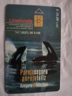 CUBA $10,00 CHIPCARD  PAREJASEGURA/PAREJA FELIS / ORCA     Fine Used Card  ** 6799** - Kuba