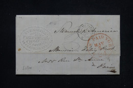 ETATS UNIS - Lettre Commerciale De New York Pour La France En 1857, Voir Cachets Recto Et Verso - L 114347 - Cartas