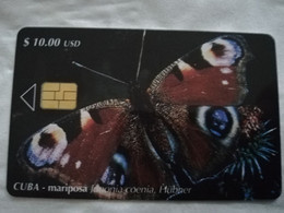 CUBA $10,00 CHIPCARD   MARIPOSA/ BUTTERFLY       Fine Used Card  ** 6803** - Kuba