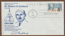 Space Rocket  USA  FDC  Robert H. Goddard And Drawn By Mrs Goddard - North  America