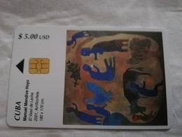 CUBA $5,00 CHIPCARD   MANUEL MENDIVE HOYO / PAINTER        Fine Used Card  ** 6811** - Cuba